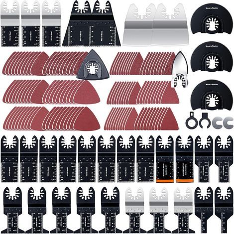 Lot de 156 kits d'outils multifonctions oscillants universels en bois et plastique à dégagement rapide pour Fein Multimaster. Milwaukee. Bosch. Dremel. Ryobi. Rockwell. Makita (1/5)