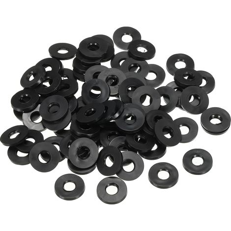 Joint Plat En Caoutchouc M6, Lot De 100, Alésage 6mm, Diamètre Extérieur 14mm, Épaisseur 2.5mm, Bague D'Étanchéité Pour Robinet, Tuyau D'Eau, Boulon De Fixation, Noir (1/5)