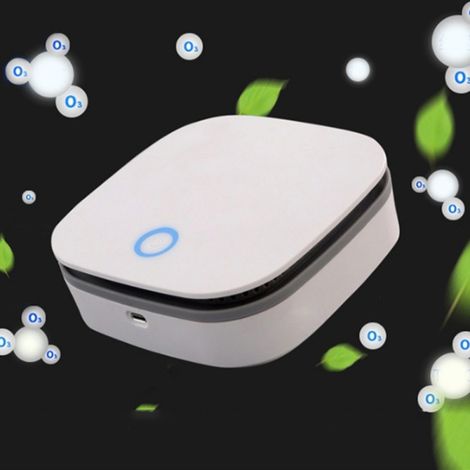 Purificateur d'air portable – Ioniseur à anions – Ozone + ions négatifs – 2 modes (20 min / cycle 5 min+2h) – Compact – Pour chambre, frigo, voiture, placard (1/5)