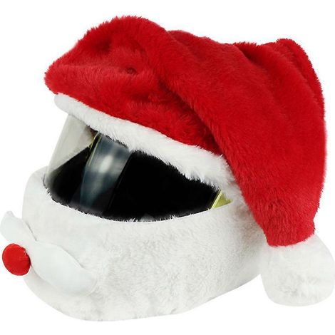 Weihnachts-Motorradhelmüberzug, Weihnachtsmann-Hut aus Polyester für Motorradhelme, lustiger, personalisierbarer Outdoor-Vollhelmüberzug