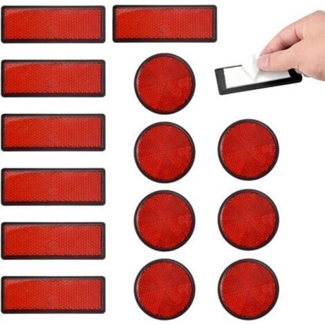 14 PCS Catadioptre Polypropylène et Polystyrène Résistance à Haute Température Catadioptre Remorque Autocollant Réflecteurs Catadioptres Rectangulaires pour RV Caravanes Voiture Remorque (1/5)