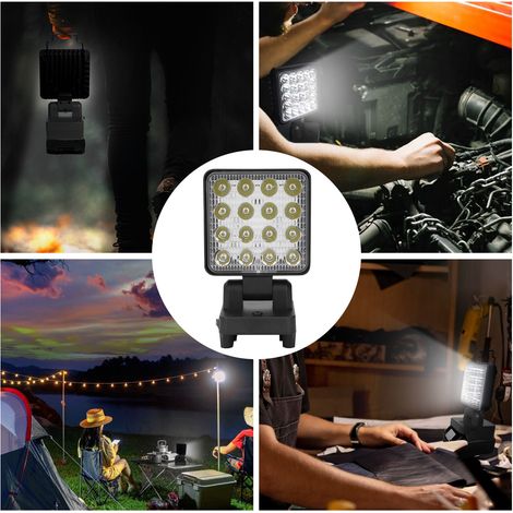 Lampe d'éclairage portable LED avec sortie USB/TYPE-C 5V2A, compatible avec les batteries au lithium 18V/20V des pompes Stanley Black & Decker. (1/5)