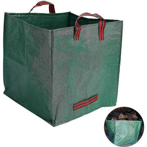 Sac poubelle de jardin carré, résistant, tissé en PP, réutilisable, grand format, pour déchets de jardin, pelouse, piscine, feuilles mortes, compost, seau (1/5)