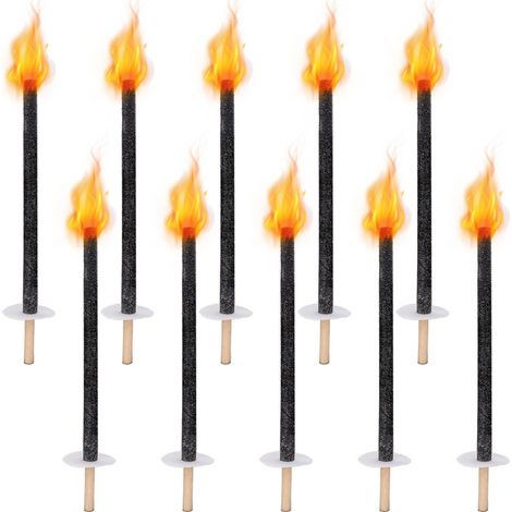 Randaco 100x Torce da giardino Torce di cera Torce da giardino per gli amanti Alta qualità Tempo di combustione 45 min. (1/5)