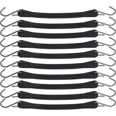 Sangles de camion robustes 10x - 10in (25.4cm) - Élastiques de sécurité avec crochets pour moto, remorque et camping (1/5)