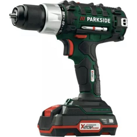 Perceuse sans fil 20 V avec batterie 20 V, chargeur rapide, ensemble de 17 forets et vis, lampe LED, couple 40 Nm, diamètre de perçage 30 mm (bois), 13 mm (acier) (1/5)