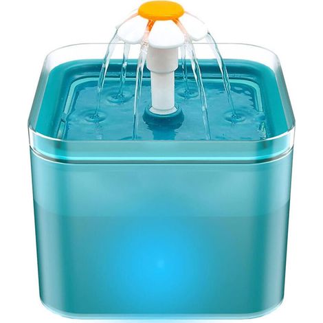 Fontana per gatti - Ultra silenziosa - Con luce LED - 2 litri - Filtrazione multipla - Fornisce acqua corrente - Tre modalità di flusso d'acqua -Crezuo