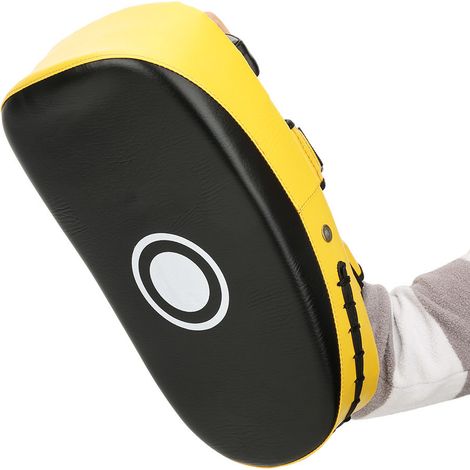 Bouclier d'entraînement en arc de cercle pour kickboxing, cible, sanda, taekwondo, équipement de pratique pour adultes et adolescents (jaune) (1/5)
