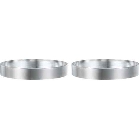 Stainless Steel Round Cake Hoop, Seamless Round Cake Hoop, 13 x 2.5 cm for Baking, Mousse, Dessert, Mirror Coating for Baking, English Muffins, Crumpets, Set of 2 (1/5)
