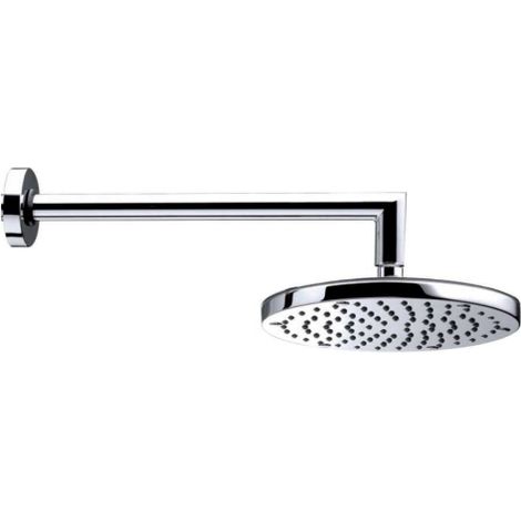 Rociador de ducha Ø 200 MM con brazo de ducha horizontal Ø21x300 mm 1/2" mm en latón cromado