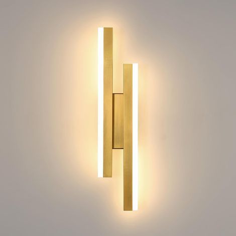 Applique Murale Interieur Led, 16W Moderne Lampe Murale Or, 3 Température De Couleur 3000-6500K Luminaire Mural En Acrylique Pour Salon, Chambre, Escalier, Hôtel, Couloir (1/4)