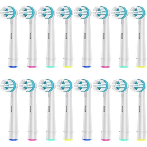16 Têtes de Brossette de Rechange, Compatibles avec les Brosse a Dent Electrique, Pour un Nettoyage Précis Autour des Dents et des Appareils Orthodontiques. (1/5)