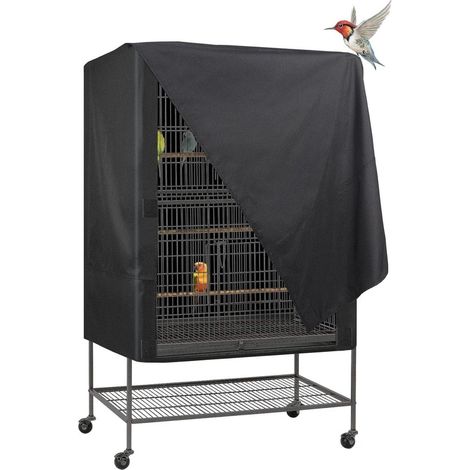 Housse de cage à oiseaux – 48x48x102 cm – Polyester respirant – Occultante – Anti-poussière (1/5)