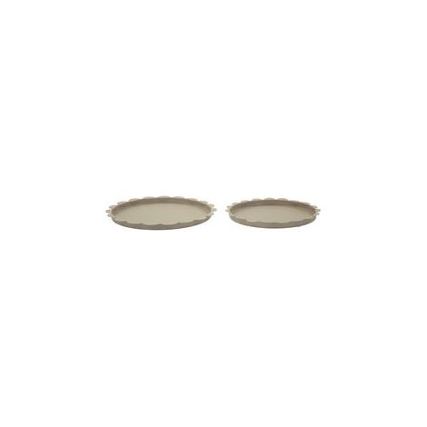 Plateau rond saturn gris colombe, lot de 2 pièces, ø 33x2 - 27,5x2 (1/5)