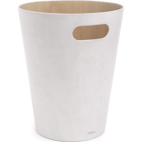 Umbra Woodrow Cestino della spazzatura, capacità 7,5 L, Faggio Europeo, Bianco/naturale (1/10)