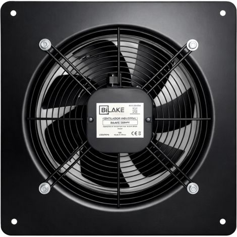Extractor Helicoidal Empotrable Bilake Ø350 mm 2450 m³/h - 135W Ventilador Industrial de Pared en Acero IPX4