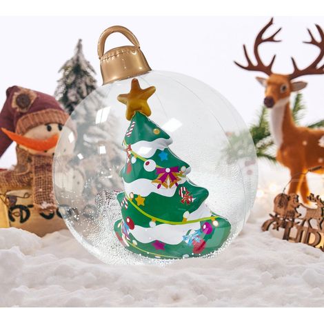 Boule De Noël Gonflable - 60 Cm - En Pvc - Pour Décoration Extérieure Jardin Et Piscine - 1 Pièce (1/5)