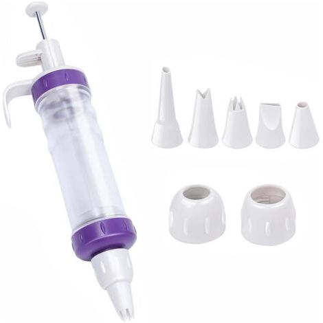 royaluxe-Pistolets à Crème, Pistolets à Biscuits avec 7 Douilles, Seringue de Décoration de Desserts, Buse de Passepoil, Outils de Décoration de Gâteaux à Faire Soi-même (1/5)
