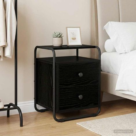 vidaXL Table de chevet Chêne noir Bois d'ingénierie (1/5)