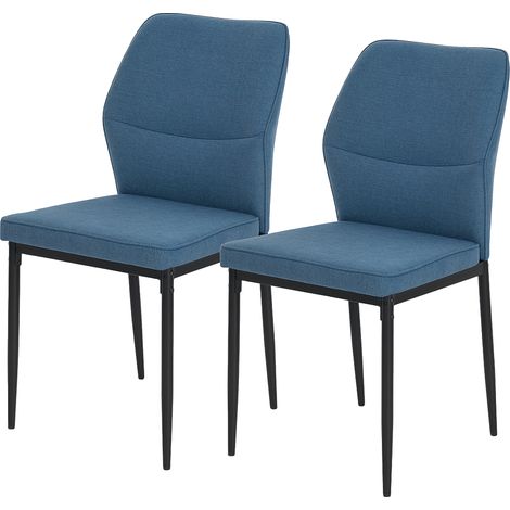 Sillas de comedor terciopelo sintético respaldo curvo patas acero 45x57x86 cm Bleu (1/5)