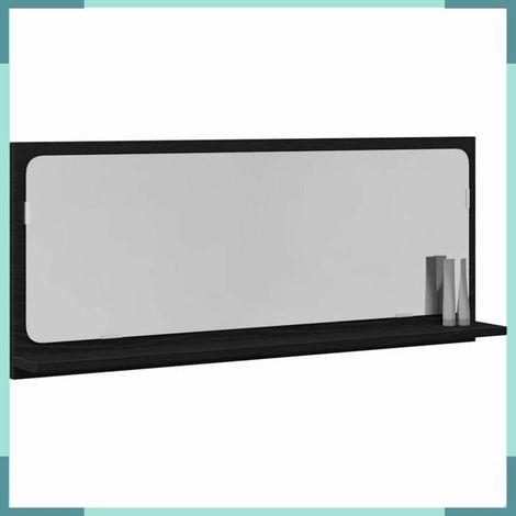 862528 étagère Miroir Chêne noir 90 x 10,5 x 37 cm Bois d'ingénierie (1/5)