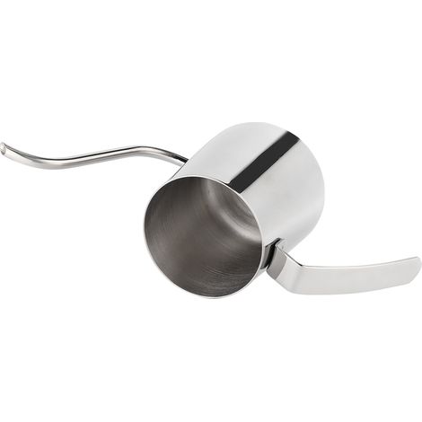 Bouilloire à café filtre en acier inoxydable 304 avec bec verseur, argentée, 250 ml, ouverture étroite, sans couvercle. (1/5)
