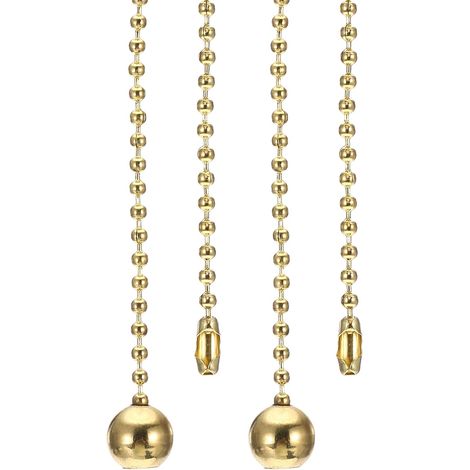 1M Chaîne de Traction Boule Pendentif 2 Pcs Doré  3,3ft Rallonge de Cordon à Tirettes Perlées pour Ventilateur de Plafond Lustre, Lampe de Table, Interrupteur à Tirette (1/5)