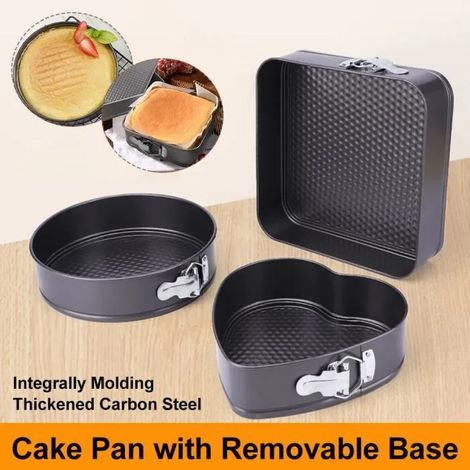 Moule à pâtisserie - MOOHOP - 1 Set - Acier au carbone - 3 formes - 22/24/26 cm (1/4)