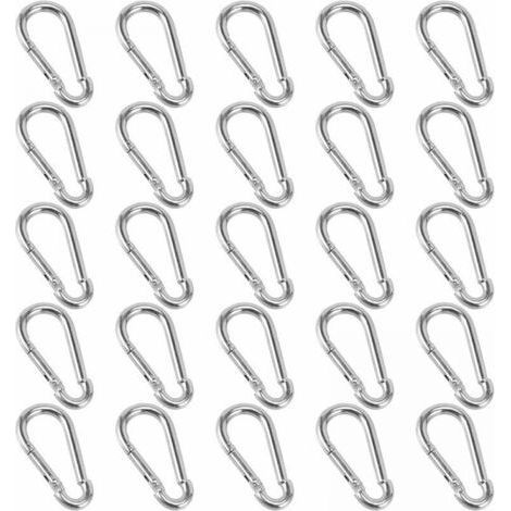 25 Pieces Carabiners, 40 x 4 mm Small Carabiner, Key Ring Carabiner for Backpacks, Dog Leashes, Camping, Fishing, Travel (1/4)
