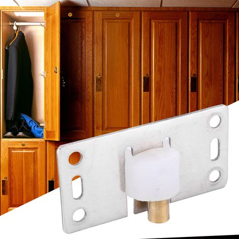 Roulettes de porte d'armoire en acier inoxydable 75 x 38 mm (roulette de porte d'armoire simple) (1/5)