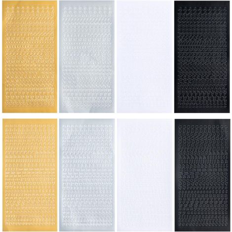 Étiquettes autocollantes PVC 8 feuilles Chiffres Lettres Adhésives DIY pour Boîte aux Lettres, Fenêtre, Porte, Voiture, Scrapbooking (1/5)