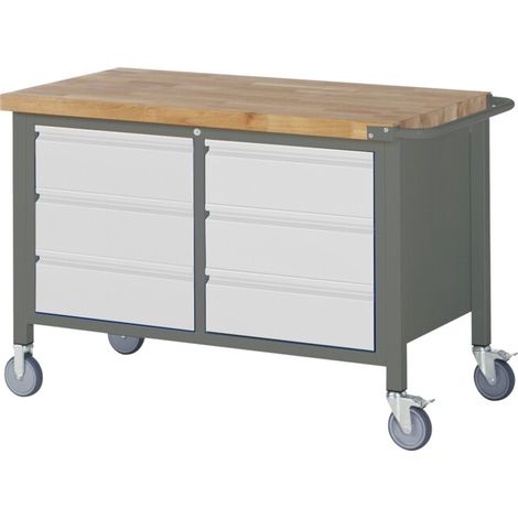 Etabli mobile STIER Premium avec 6 tiroirs, lxPxH 1 250x700x880 mm