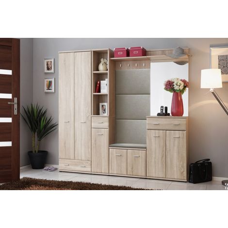 Ensemble de meubles d'entrée "Armario VIII" - Beige - L 210 x H 203 x P 32 cm - Livraison gratuite (1/5)