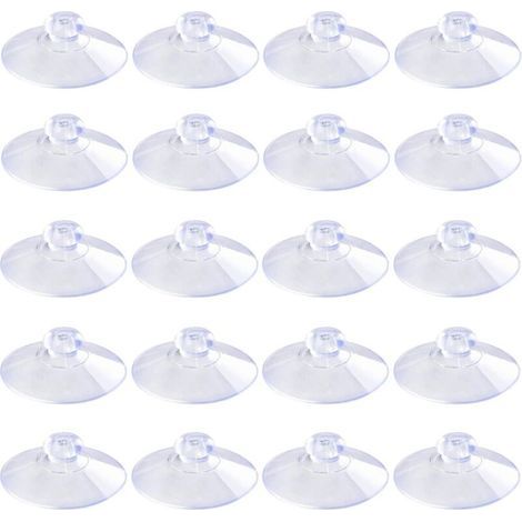 20mm 100 Pièces Mini Ventouses Transparentes Sans Crochets Sans Trous, Ventouses en Plastique PVC pour Festival Décoration Mur Verre Maison Voiture (1/5)