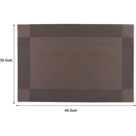 Tapis De Table - PVC Polyester 44.5 X 30.5 Cm 0.1 Cm Épaisseur - Pour Table À Manger Bureau Table Basse - Lot De 8 (1/4)
