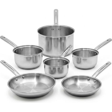 Lot de 4 casseroles 16/18/20/22 cm et 2 poêles en inox 24/28 cm Fackelmann Rhona (1/5)