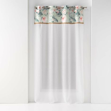 Panneau a oeillets 140 x 280 cm voile sable+top imprime+jute alissia top Menthe (1/3)