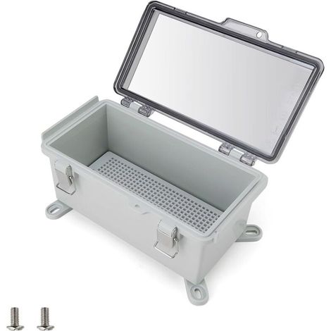 Boîtier de protection étanche IP66 pour prise électrique – Couvercle ABS résistant aux chocs – Installation murale avec accessoires fournis – 210 x 110 x 90 mm