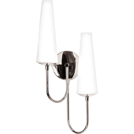Applique murale double verre blanc/chrome MAGNUM 2xE14 40W