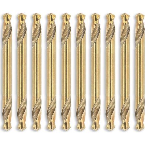 Paquete de 10 brocas de doble extremo de 3,2 mm, fabricadas en acero rápido M35, aptas para acero, hierro fundido y otros metales, de uso común entre los aficionados al bricolaje (3,2 mm). (1/5)