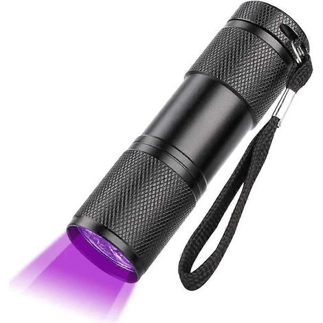 Schwarzlicht-Taschenlampe, ultravioletter Schwarzlichtdetektor mit 9 LEDs von 395 Nanometern