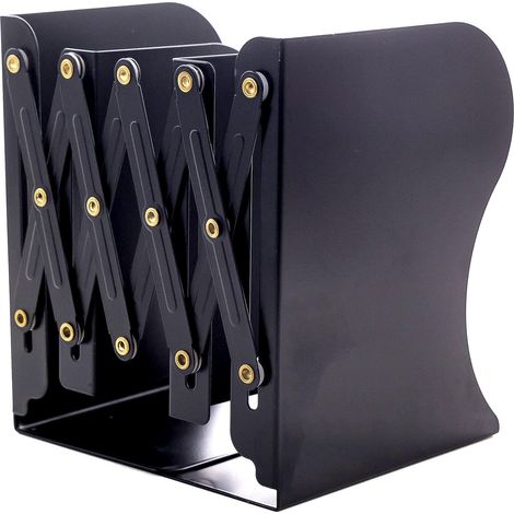 Serre-livres métalliques réglables, adaptés aux livres lourds, organiseur de livres antidérapant pour étagère ou bureau, porte-documents. (1/2)