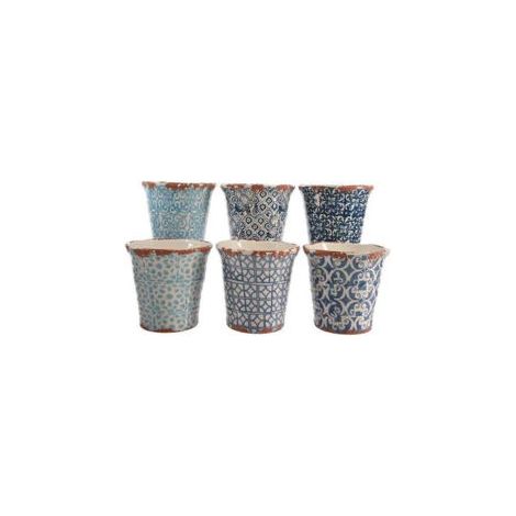 MACETERO DECORATIVO TERRACOTA 14,5X 14CM SURTIDO 6 MODELOS
