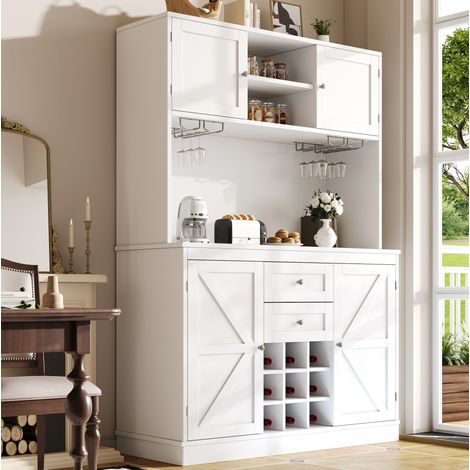 MEUBLIV Armario alto de cocina 120x40x188 cm negro - almacenaje con 4 puertas (1/5)
