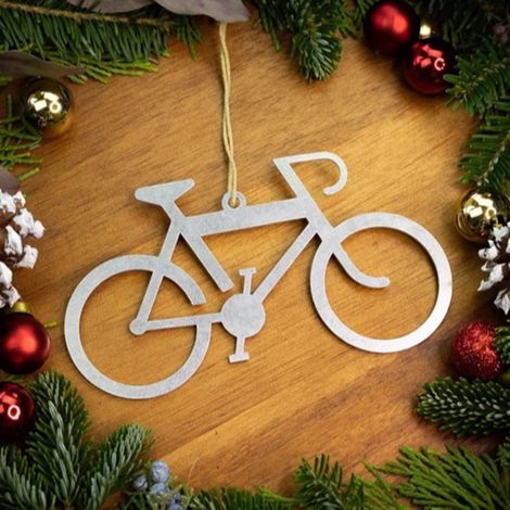 Ornement Vélo - Sculpture Métallique Classique Pour Arbre De Noël - Cordon De Suspension Inclus - 22 Cm (1/5)