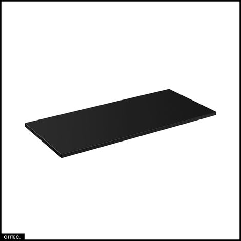 Otitec – Plan vasque 120 cm en panneau laminé noir mat – Résistance à l'humidité – Installation flexible murale ou au sol – Système de fermeture douce (1/3)