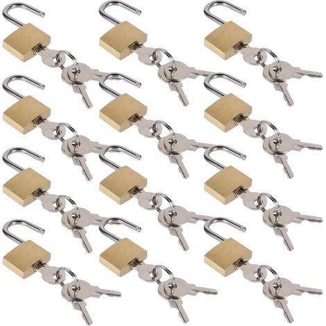 Kupfer Vorhängeschloss 20 mm Schlüssel 12er Set Sicher für