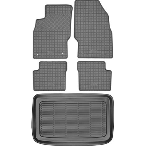 Set di tappetini in gomma per auto e tappetino per bagagliaio per Opel Corsa E Hatchback dal 2014 al 2019.