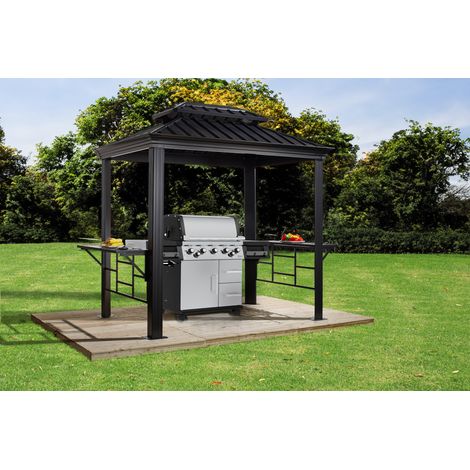Sojag Pavillon Messina BBQ 6x8, anthrazit, 179 x 292 x 262 cm (L x B x H), Aluminium (1/5)