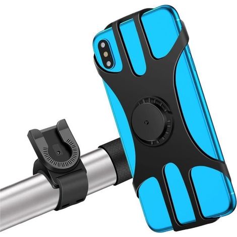 Support Téléphone Vélo, Porte Téléphone Velo Moto Trottinette en Silicone Rotation à 360° pour Smartphone 4.5"-7.0" Pouce (1/4)